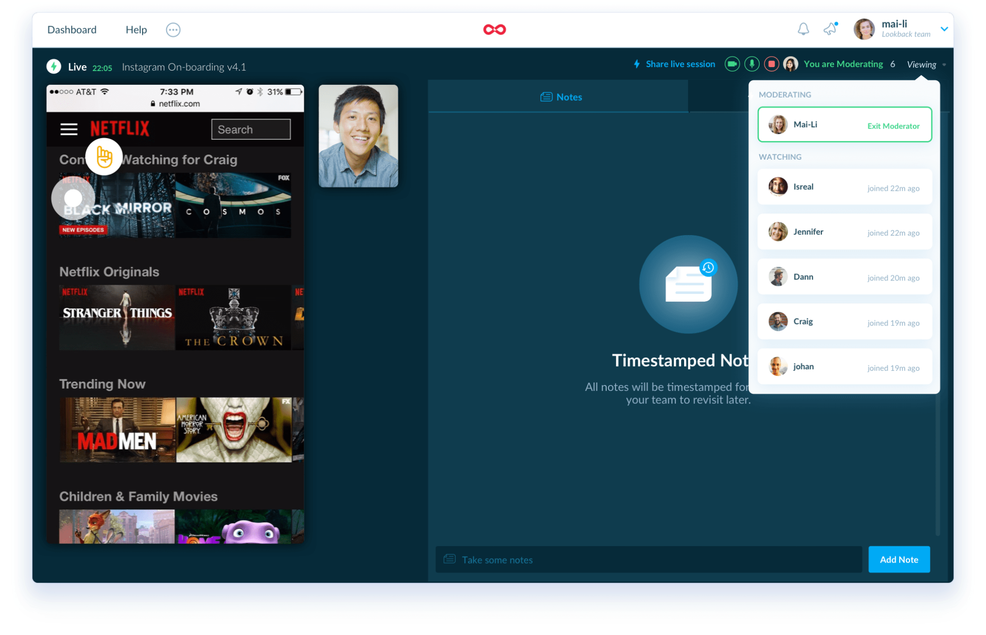 Lookback usability testing